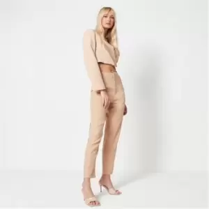 image of Missguided Tailored Cigarette Trousers - Beige