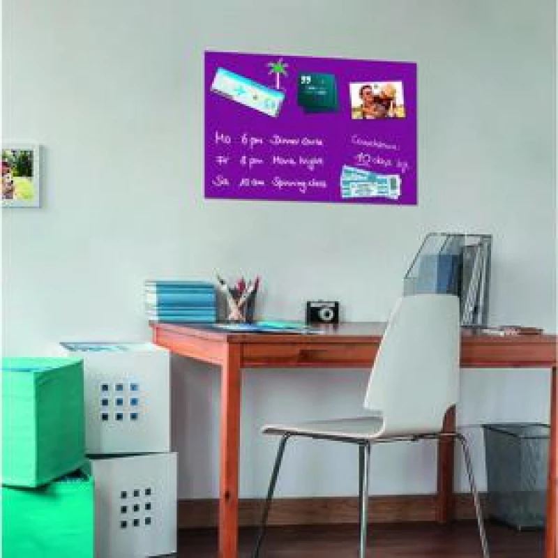 Image of Magnetic Glass Board 600x400x9mm - Berry - coloured
