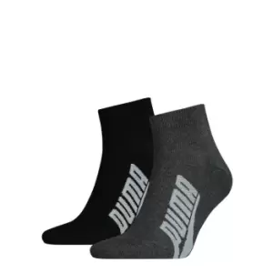 image of Puma 2 Pack BWT LS Quarter Socks - Black