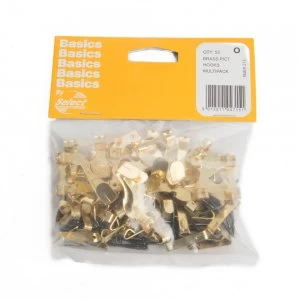 Image of Select Hardware Brass Picture Hooks 64 Multi Pack