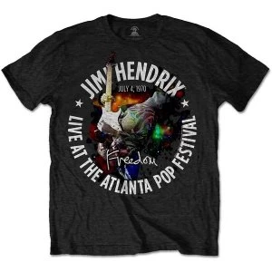 Image of Jimi Hendrix - Atlanta Pop Festival 1970 Unisex Large T-Shirt - Black