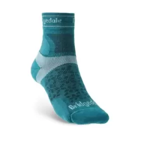 Image of Brigdedale TRAIL RUN Ultralight T2 Merino Sport 3/4 Crew Womens - Small Teal