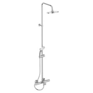 Image of Ideal Standard Ceratherm T25 Exposed Thermostatic Bath Shower System With Idealrain Ø200Mm Round Rainshower, M3 3 Function Ø100Mm Shower Handspray And