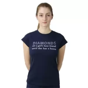 image of HY Equestrian Equestrian Diamonds T-Shirt Juniors - Blue