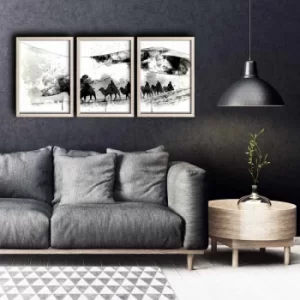 Image of 3PKCT-016 Multicolor Decorative Framed MDF Painting (3 Pieces)