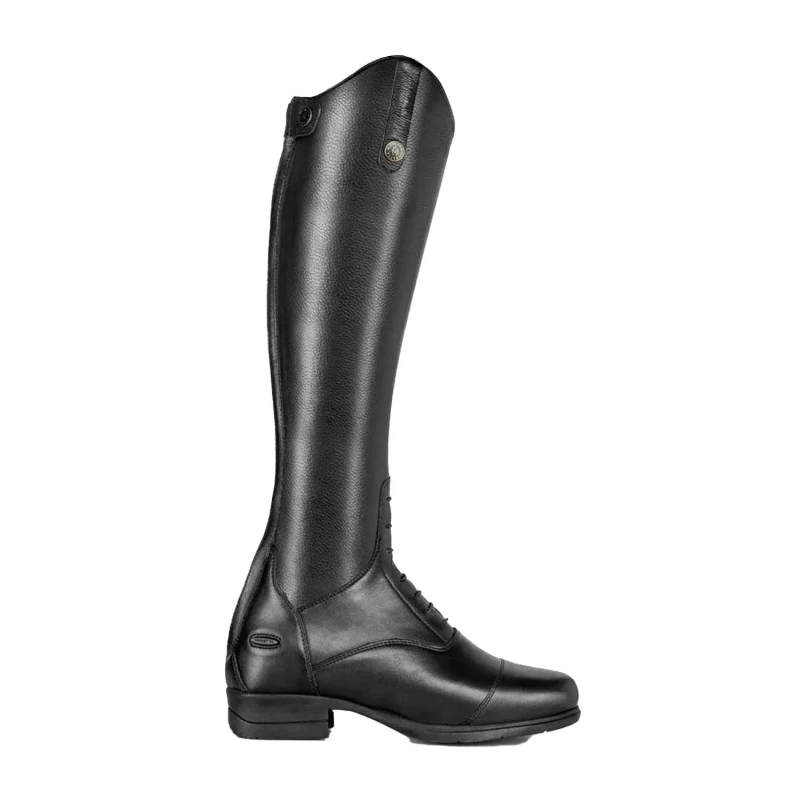 Image of Moretta Womens Gianna Leather Long Riding Boots in True Black Size: 4 True Black Female 4