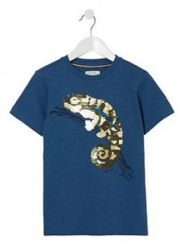 image of Fat Face Boys Chameleon Graphic T-Shirt - Blue