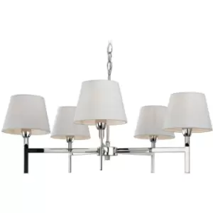 image of Firstlight Transition - 5 Light Multi Arm Ceiling Pendant Light Polished Stainless Steel, Cream, E14