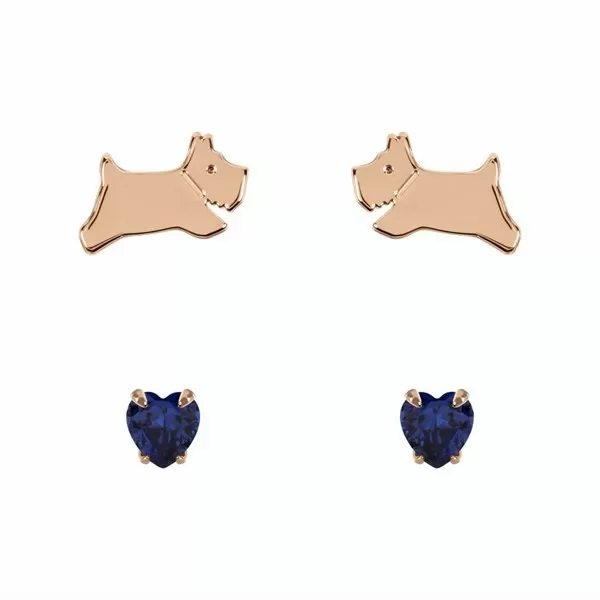 image of Radley RY1270 18ct Rose Gold Plated Silver Birthstone Studs - September - J81196