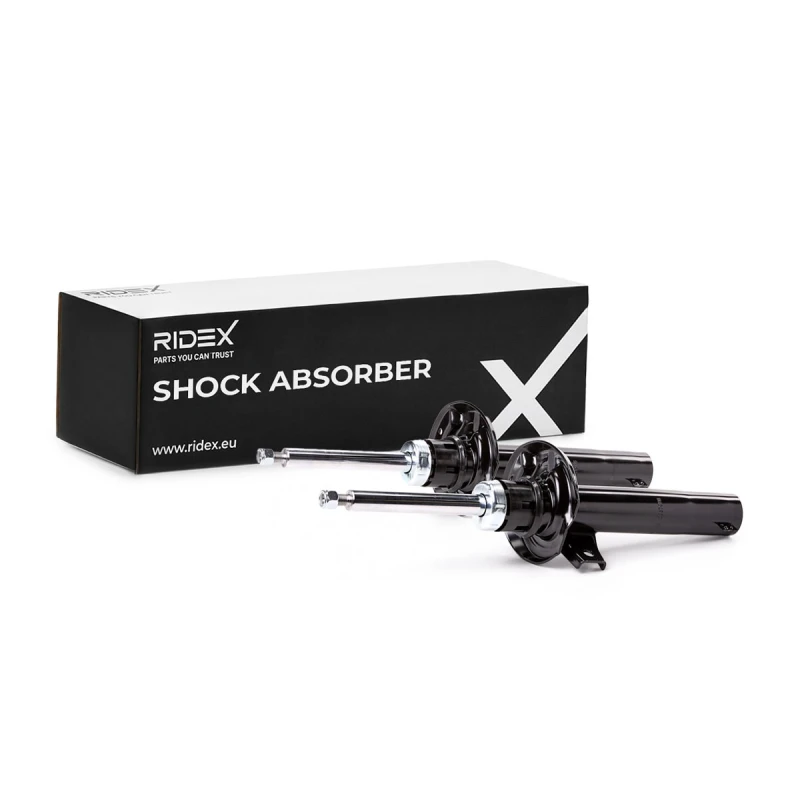 Image of RIDEX 854S20437 Shock absorber Front axle both sides, Gas Pressure, Twin-Tube Shock Absorber (854)