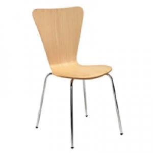 Image of Arista Picasso Wooden Chair Beech and Silver Set of 4 KF72460 Pack of