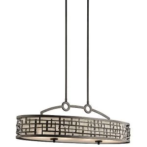 Image of 4 Light Pendant Bar Island Chandelier Light Olde Bronze, E27