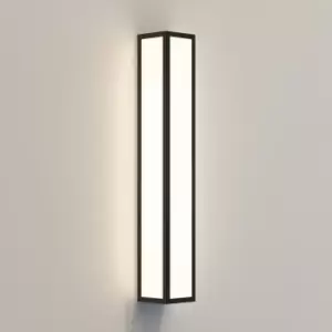 Image of LED Bathroom Flush Wall Light Textured Black IP44, 15.4W