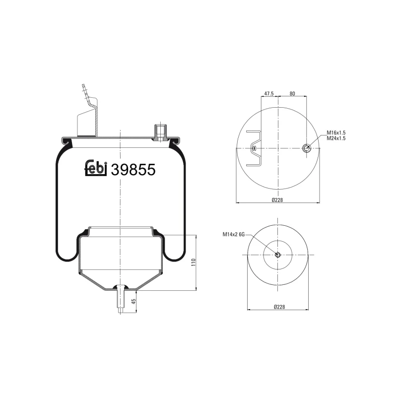 Image of FEBI BILSTEIN 39855 Boot, air suspension Rear Axle Right Boot,air suspension (324)