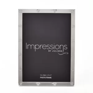 image of Impressions Silver Colour with Embossed Detail Frame 5" x 7"