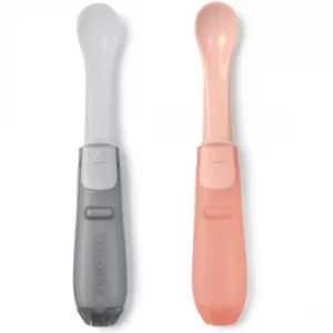 image of Skip Hop Easy Fold Travel Spoons (Grey & Coral)