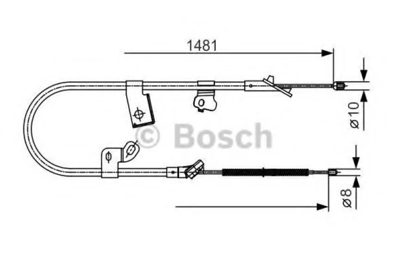 Image of Handbrake cable Bosch 1 987 477 919