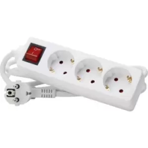 image of Kopp 129713007 Power strip (+ switch) 3x Arctic white PG connector