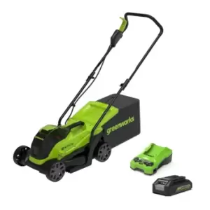 Image of Greenworks GD24LM33 330mm 24V Cordless Brushless Rotary Lawnmower