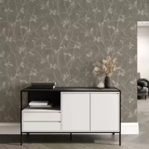 Image of Boutique - Belle Geometric Taupe/Gold Wallpaper - White