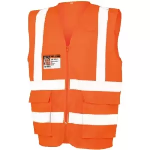 Image of SAFE-GUARD By Result Unisex Adult Executive Safety Vest (3XL) (Fluorescent Orange) - Fluorescent Orange