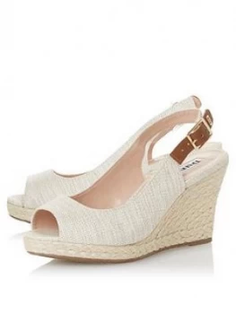 image of Dune London Kicks2 Wide Fit Wedge Sandal, Canvas, Size 3, Women