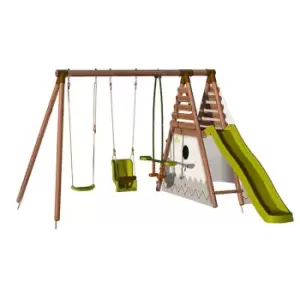 image of Soulet Camelia Wooden Swing Set with Slide