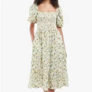 Image of Barbour Bloomfield Sunflower Cotton and Linen-Blend Dress - UK 10