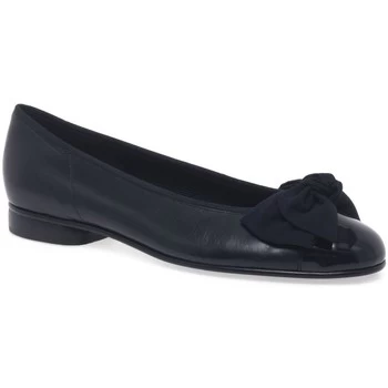 Image of Gabor Amy Bow Trim Womens Ballerina Pumps womens Shoes (Pumps / Ballerinas) in Blue,9