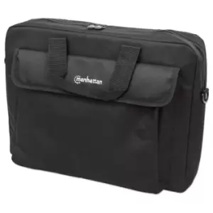 Image of Manhattan London Laptop Bag 15.6" Top Loader Black LOW COST Accessories Pocket Shoulder Strap (removable) Cheaper alternative to Targus TAR300 Noteboo