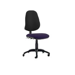 Image of Dynamic Tilt & Lock Task Operator Chair Without Arms Eclipse Plus II Black Back, Tansy Purple Seat High Back