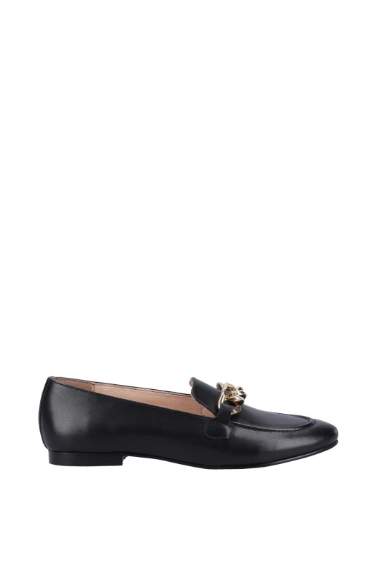 Image of Hush Puppies Womens Harper Chain Leather Loafers UK Size 3 (EU 36) Black HUS773-BLACK-3