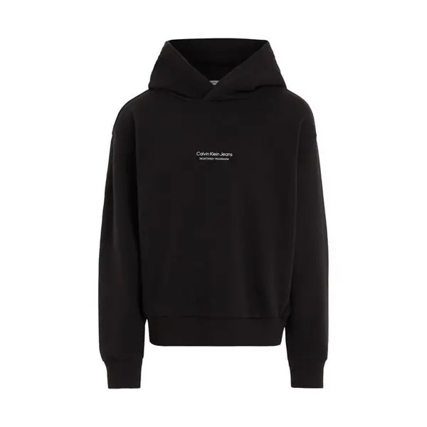 Image of Calvin Klein Jeans Pixel Logo Terry Relaxed Hoodie - Black One Size