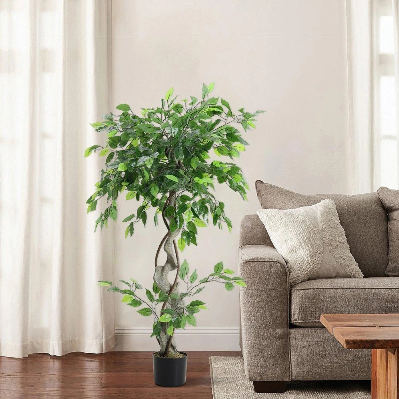 Image of LIFE IDEAS 120cm Faux Banyan Tree for Indoor Outdoor Decor Green Black unisex One size