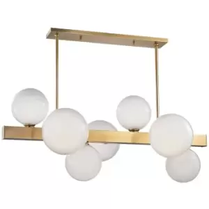 image of Hudson Valley Lighting - Hinsdale 7 Light Island Brass, Glass