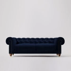 Swoon Winston Velvet 3 Seater Sofa - 3 Seater - Ink