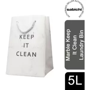 Image of Marble Keep It clean Pattern Laundry Storage Organizer Bin Pop-up Laundry Bag