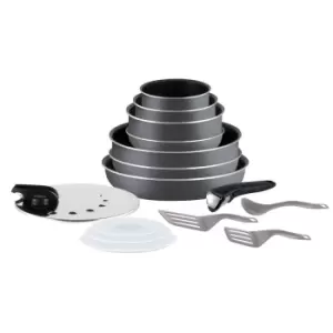 image of Tefal Ingenio Minute 15 Piece Cookware Set - Anthracite Grey