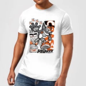 Crash Bandicoot High Four Mens T-Shirt - White - 4XL