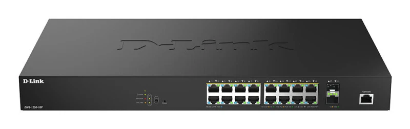 Image of D-Link D-Link 18-Port 2.5G Multi-Gigabit PoE++ Smart Managed Switch with 2 x 10G SFP+ Ports DMS-1250-18P/B