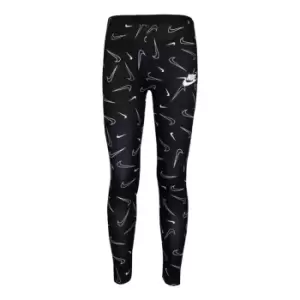 image of Nike Girls Swoosh Leggings - Black