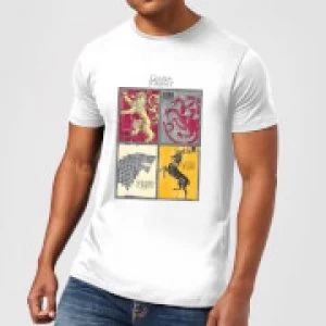 Image of Game of Thrones Houses Mens T-Shirt - White - 5XL
