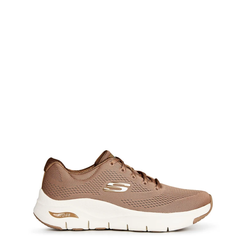 Image of Skechers Engineered Mesh Lace-Up Low-Top Trainers Womens - Brown Brown 4