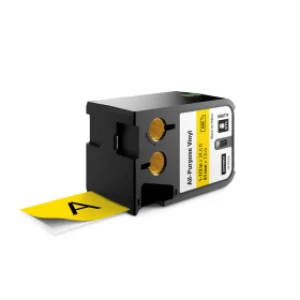 Image of Dymo 1868774 41mm x 7m Roll All Purpose Vinyl Black On Yellow