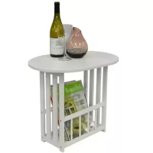 image of Techstyle Haughton Swivel Top Side / End Table With Storage Rack White