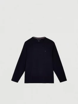 Image of Tommy Hilfiger Stretch Slim Fit Long Sleeve T-Shirt - Navy