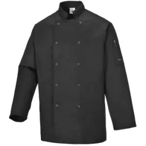 Image of Portwest C833BKRXL - sz XL Suffolk Chefs Jacket - Black - Black