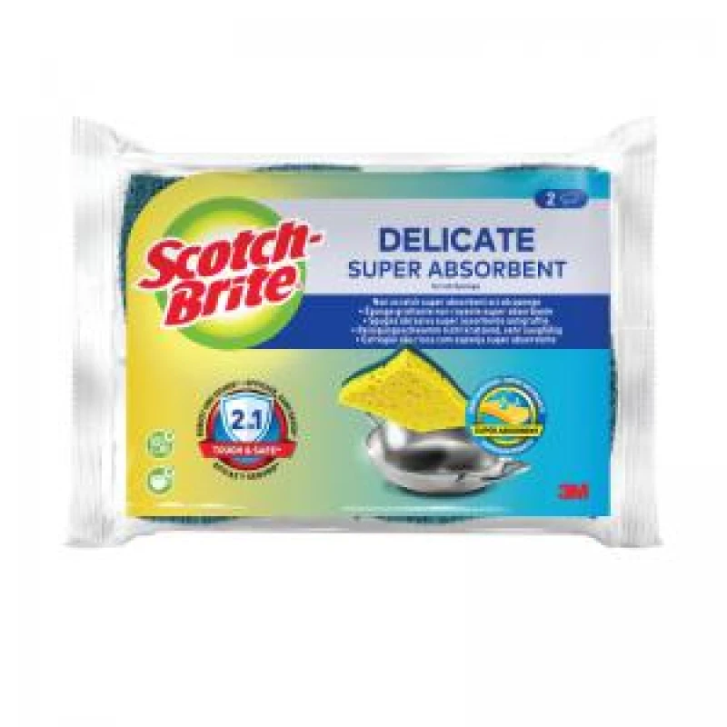 Image of Scotch-Brite Scotch-Brite Delicate Non-Scratch Cellulose Scrub Sponge (Pack of 10) 7100257950 7100257950