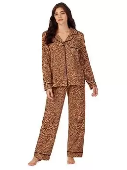 Image of DKNY Cosy Printed Pyjama Set - Natural Animal, Multi, Size XS, Women