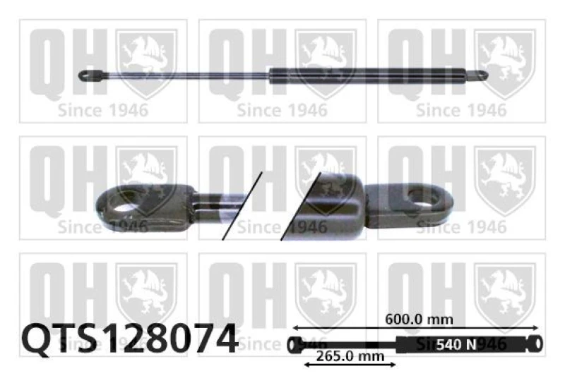 Image of QUINTON HAZELL Tailgate strut QUINTON HAZELL QTS128074